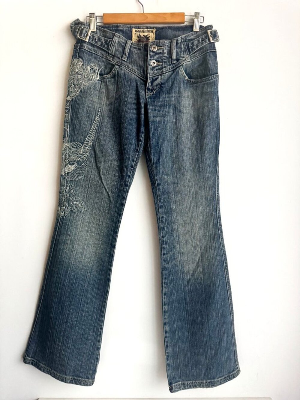 Vintage Parasuco Low Rise Embroidered Jeans 30